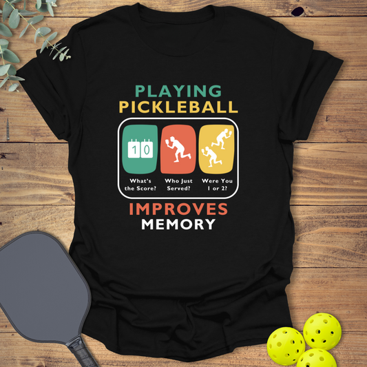 funny pickleball t-shirt with a graphic design in black
