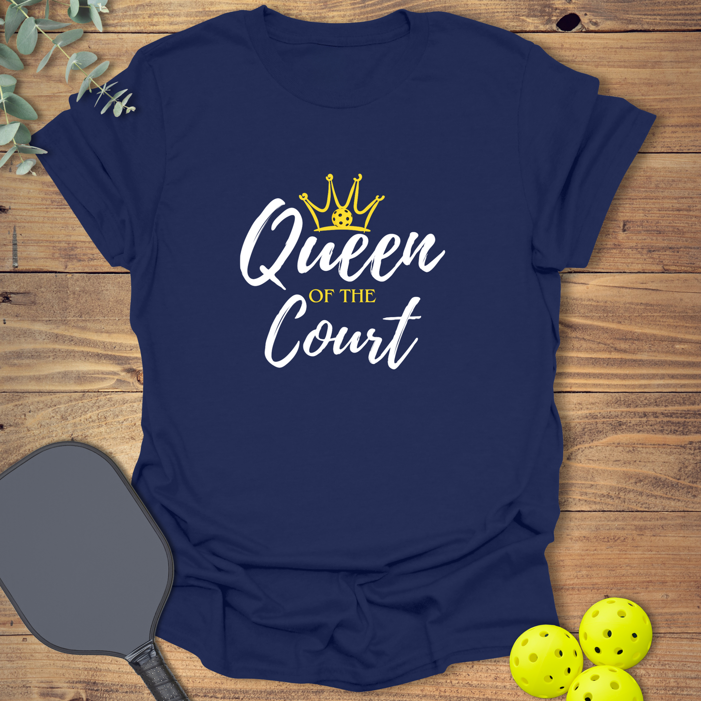 Funny pickleball t-shirt for the pickleball champion in navy blue