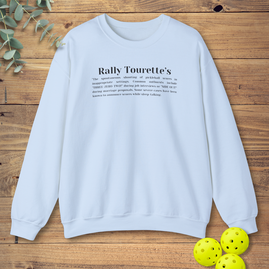 funny pickleball sweatshirt with a dictionary definition in light blue