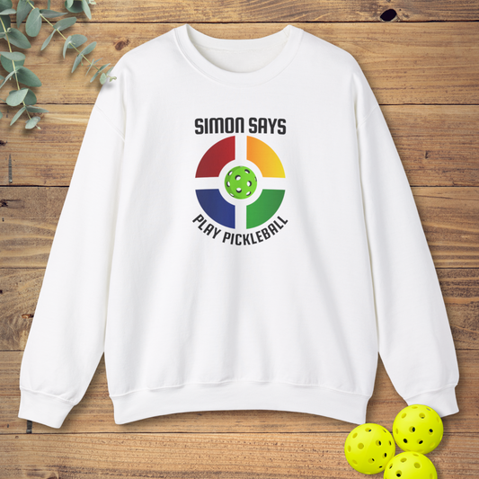 funny pickleball sweatshirt in white