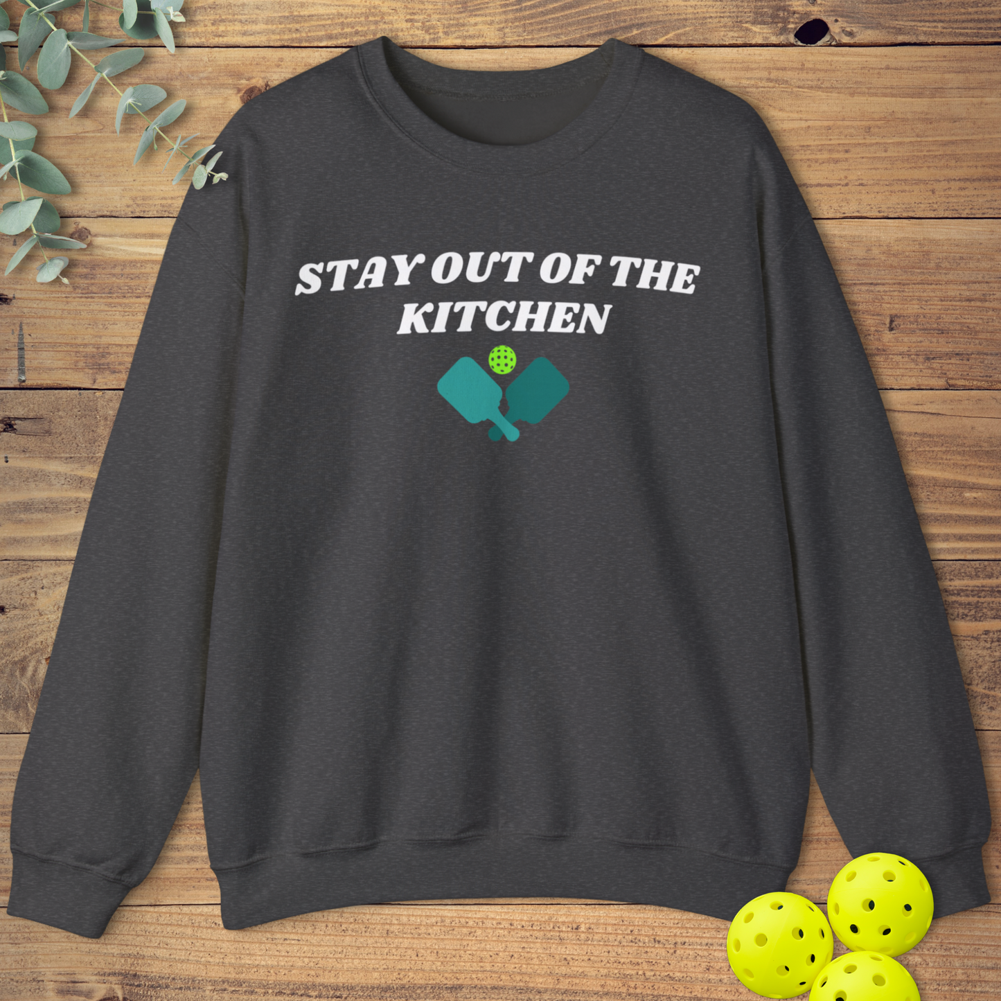 funny pickleball sweatshirt in dark grey