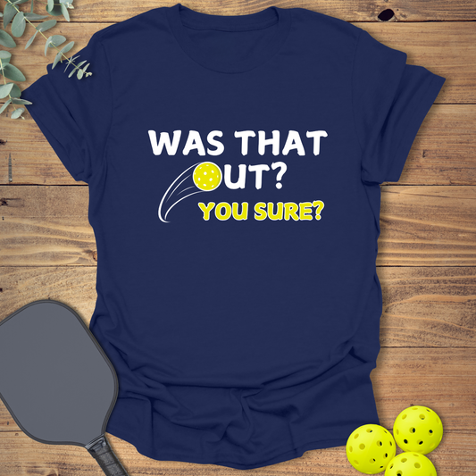 Funny Pickleball T-shirt in navy blue