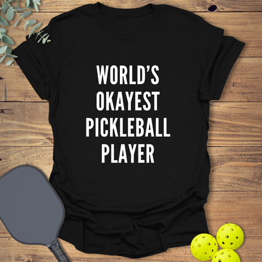 funny pickleball t-shirt with a pickleball slogan in black