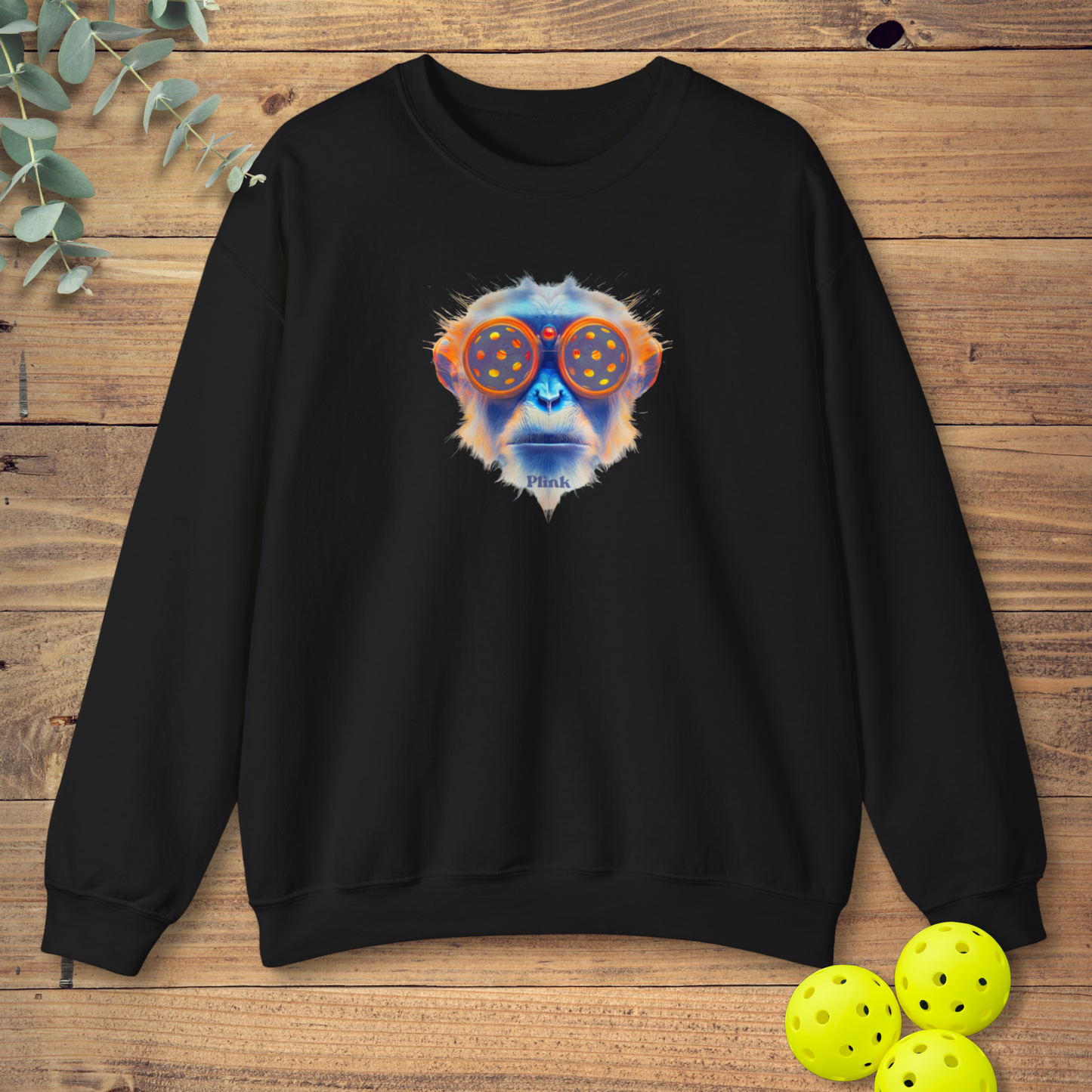 fun pickleball sweatshirt with a pop art style design in black