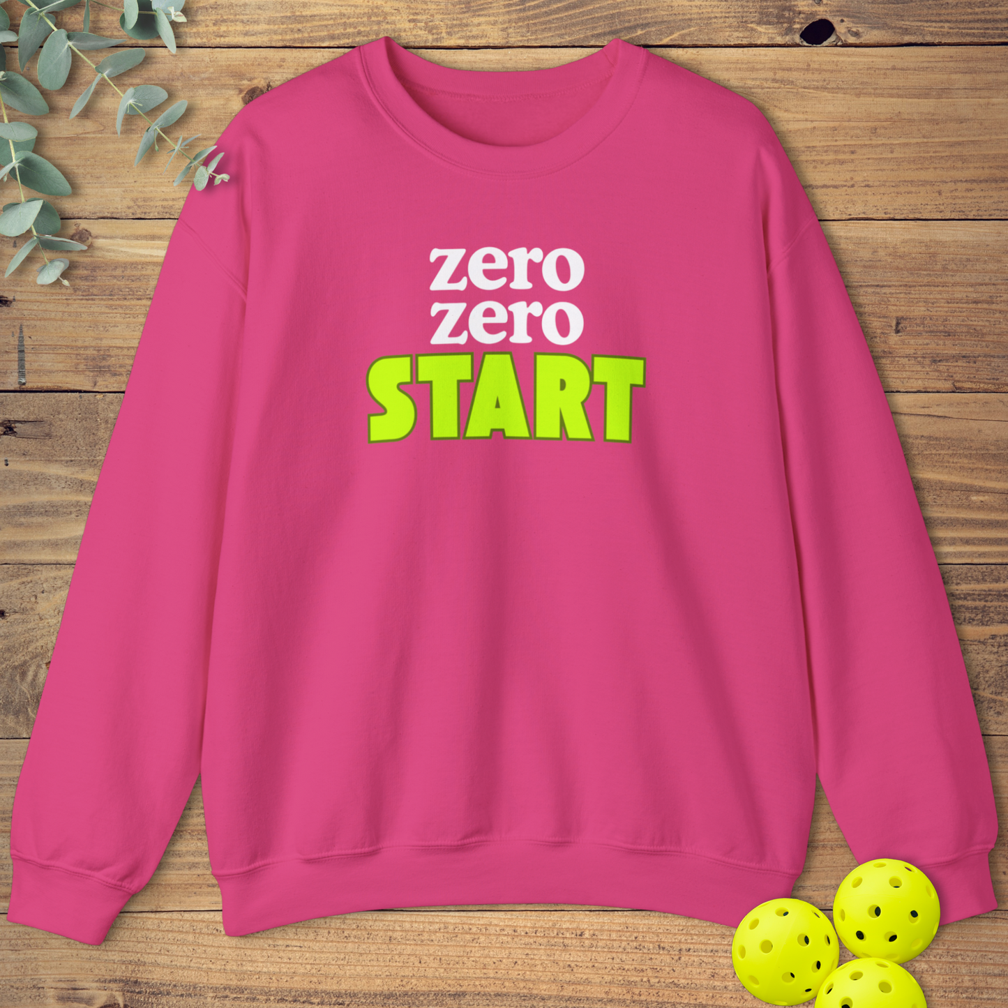 fun pickleball sweatshirt with a pickleball slogan in pink