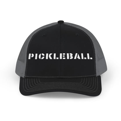 Stencil Pickleball Snapback Trucker Cap