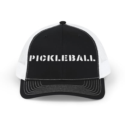 Stencil Pickleball Snapback Trucker Cap