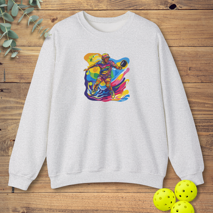 Colorful Pickleball Player Sweatshirt