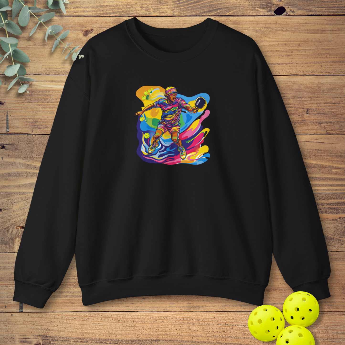 Colorful Pickleball Player Sweatshirt