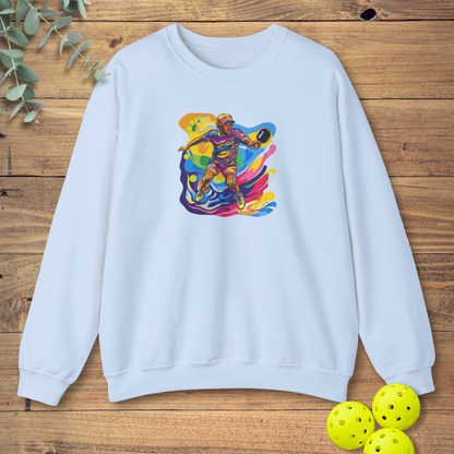Colorful Pickleball Player Sweatshirt