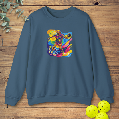 Colorful Pickleball Player Sweatshirt