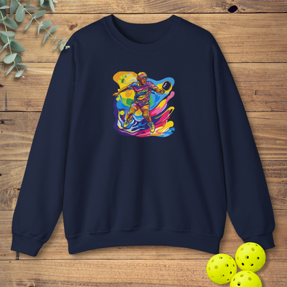 Colorful Pickleball Player Sweatshirt