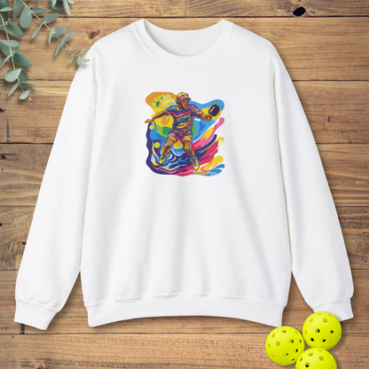 Colorful Pickleball Player Sweatshirt