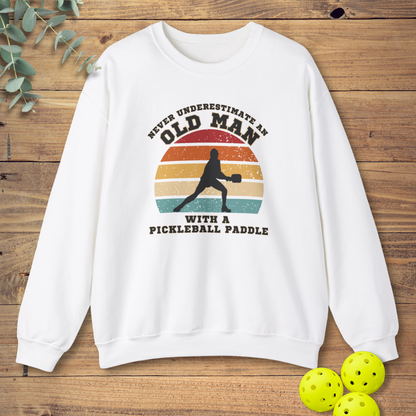 Old Man With A Pickleball Paddle Sweatshirt