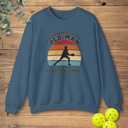 Old Man With A Pickleball Paddle Sweatshirt