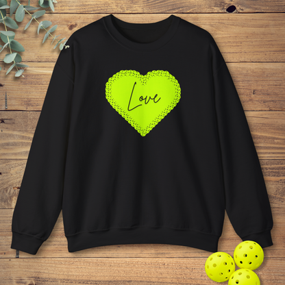 Green Pickleball Heart Sweatshirt