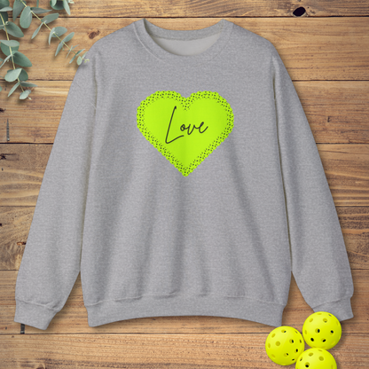Green Pickleball Heart Sweatshirt