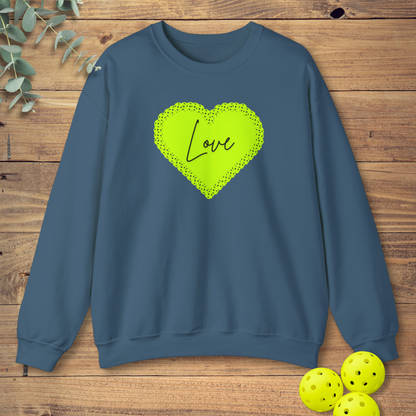 Green Pickleball Heart Sweatshirt