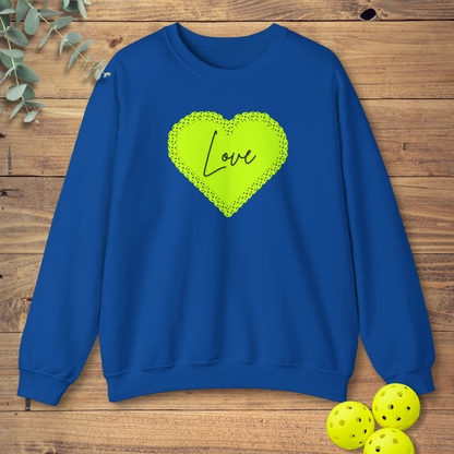 Green Pickleball Heart Sweatshirt