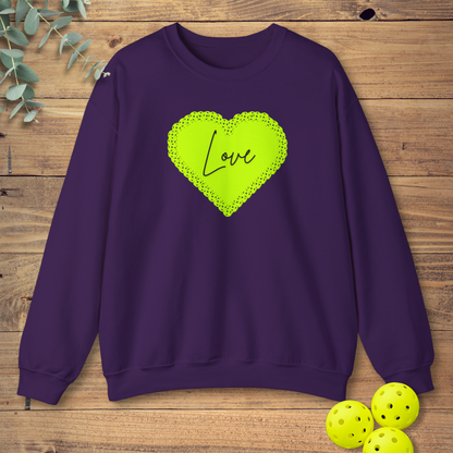 Green Pickleball Heart Sweatshirt
