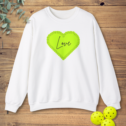 Green Pickleball Heart Sweatshirt