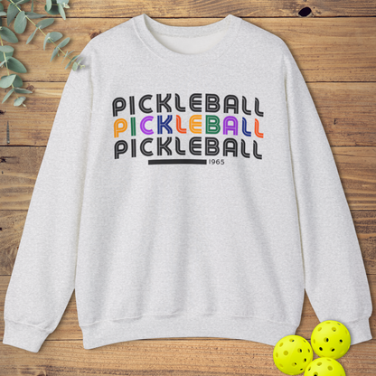 Colorful Retro Pickleball Sweatshirt