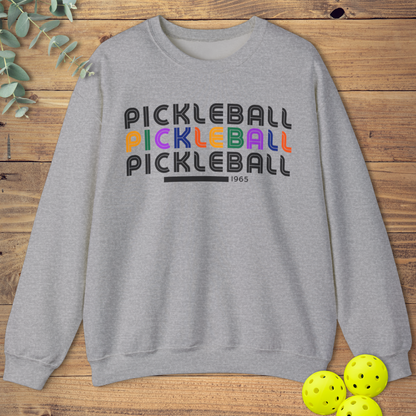 Colorful Retro Pickleball Sweatshirt