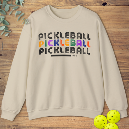 Colorful Retro Pickleball Sweatshirt