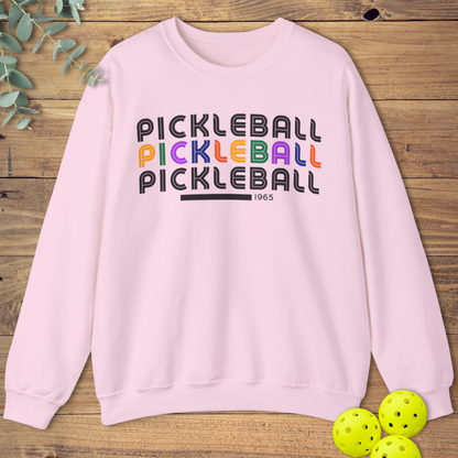 Colorful Retro Pickleball Sweatshirt