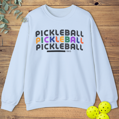 Colorful Retro Pickleball Sweatshirt