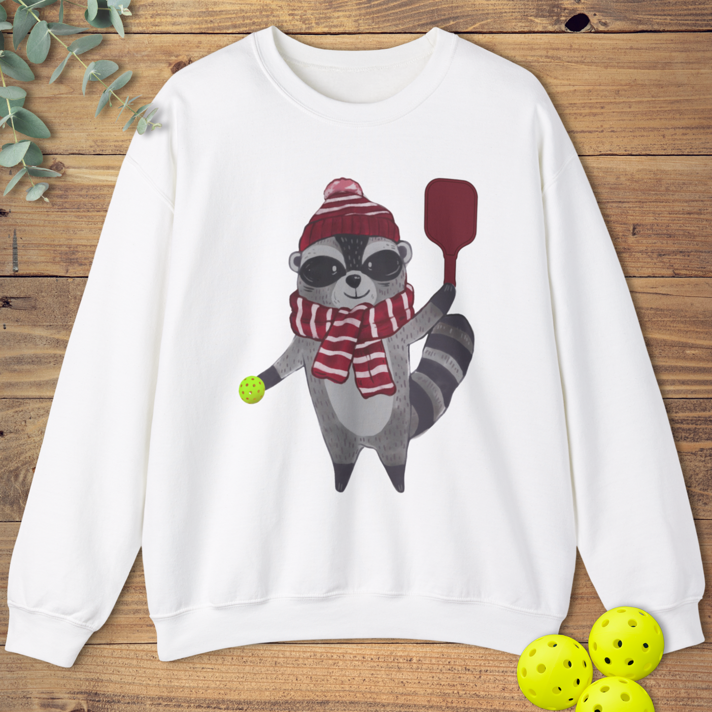Happy Pickleball Racoon Sweatshirt