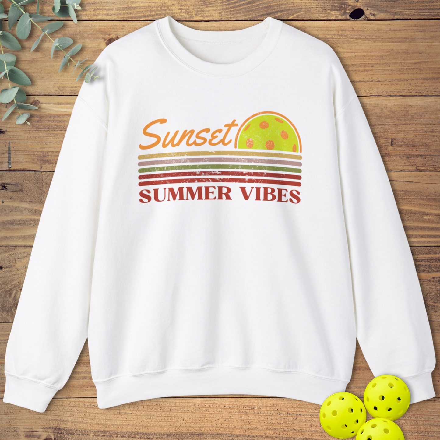 Sunset Summer Vibes Pickleball Sweatshirt