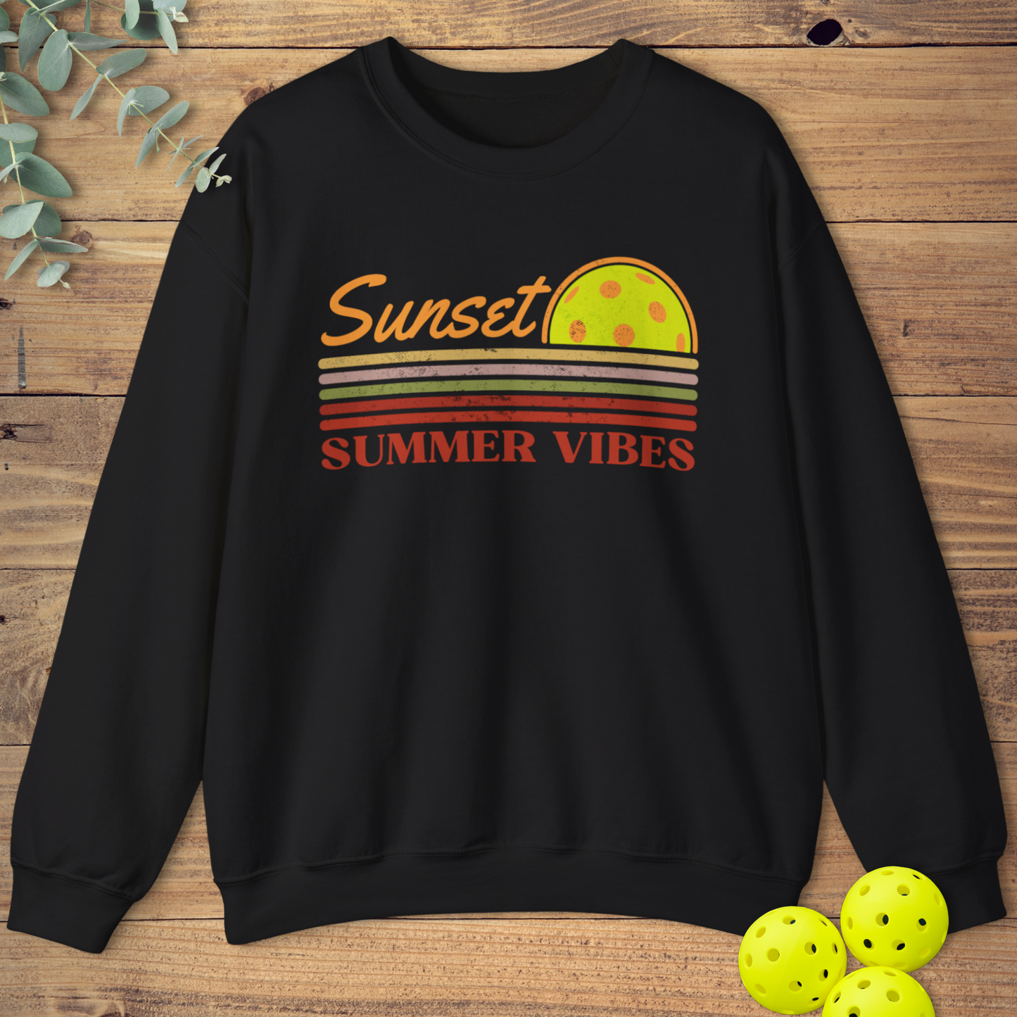 Sunset Summer Vibes Pickleball Sweatshirt