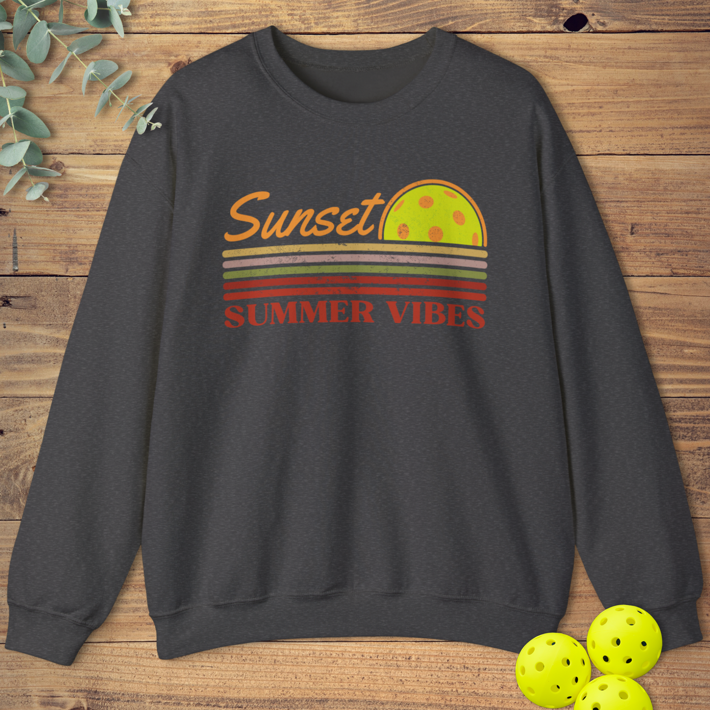 Sunset Summer Vibes Pickleball Sweatshirt