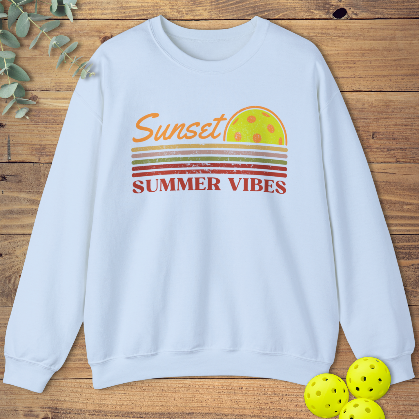 Sunset Summer Vibes Pickleball Sweatshirt