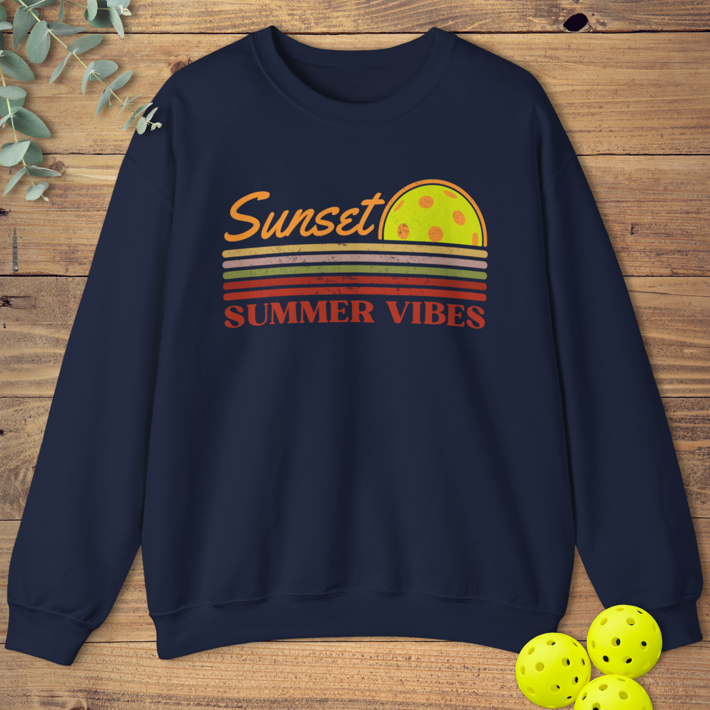 Sunset Summer Vibes Pickleball Sweatshirt