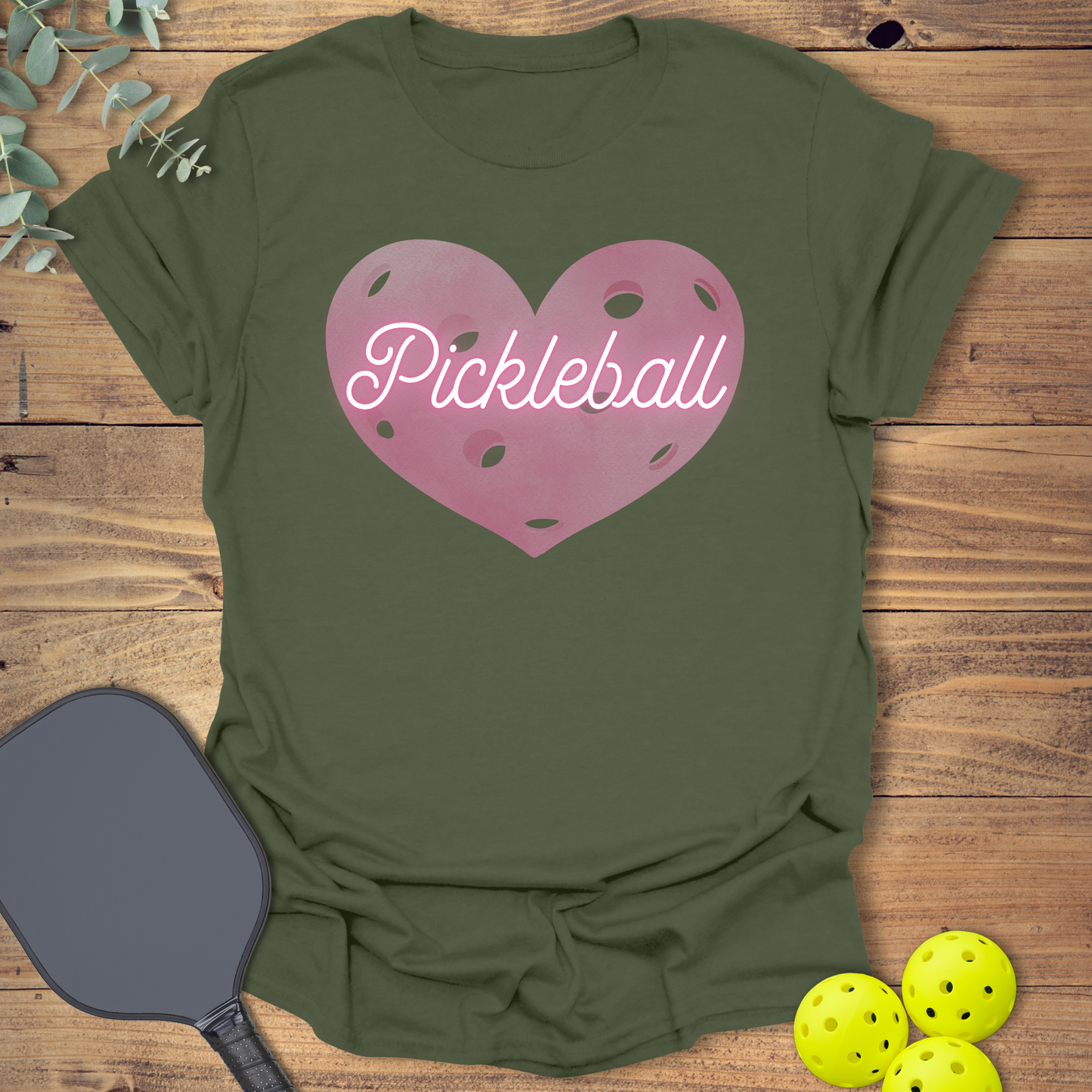 Pink Heart Pickleball T-Shirt