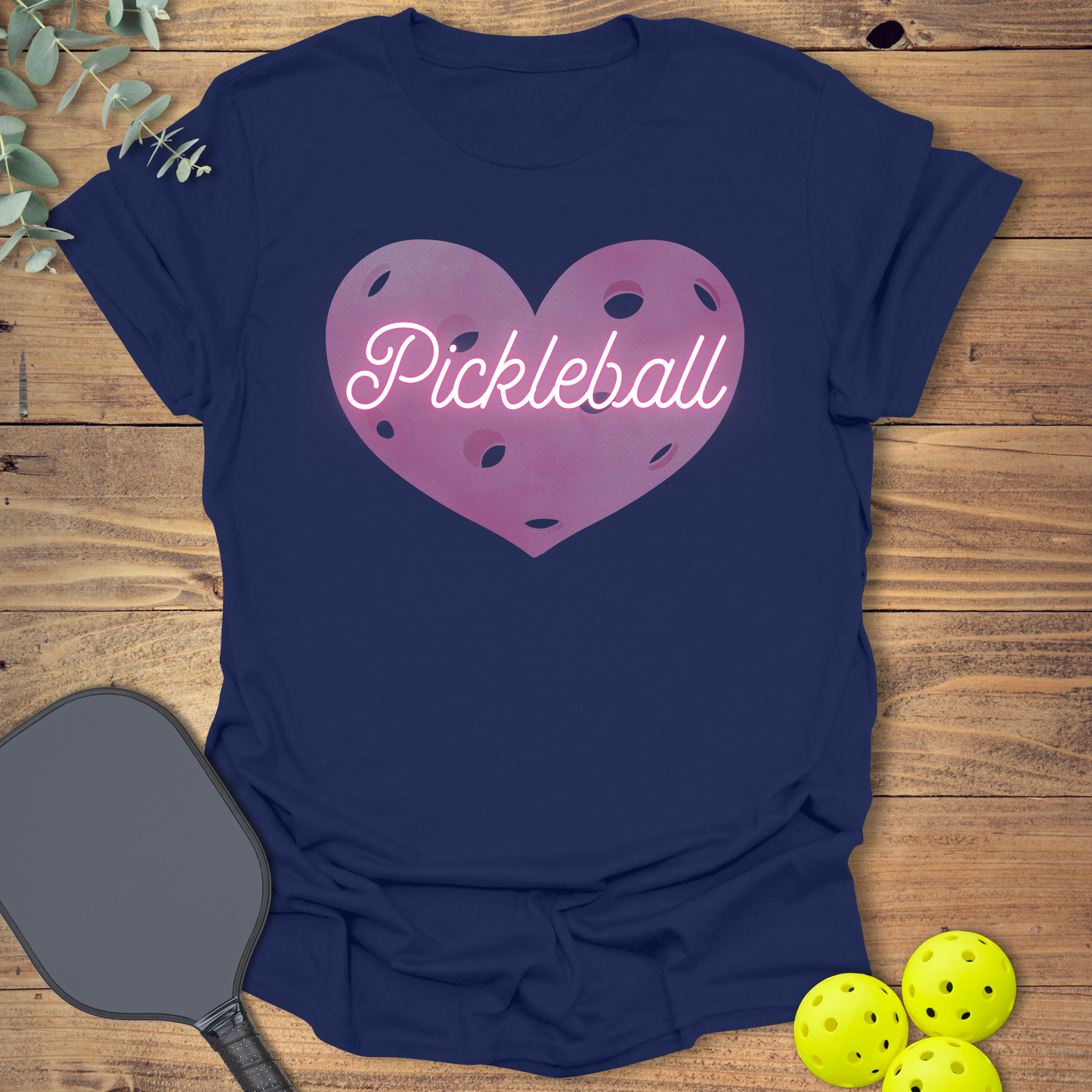 Pink Heart Pickleball T-Shirt
