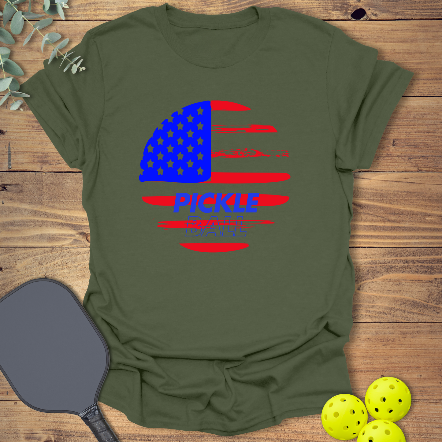 American Flag Pickleball T-Shirt