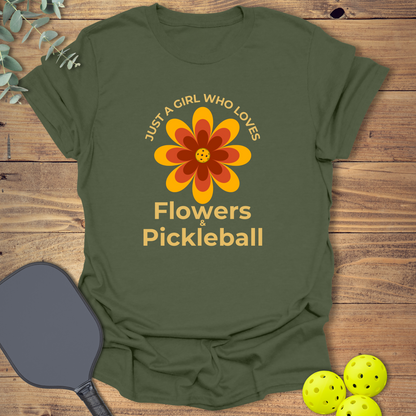 Flowers & Pickleball T-Shirt
