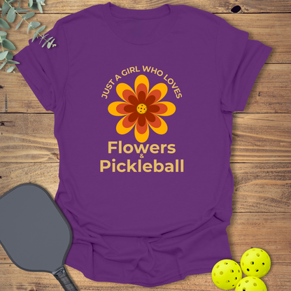 Flowers & Pickleball T-Shirt