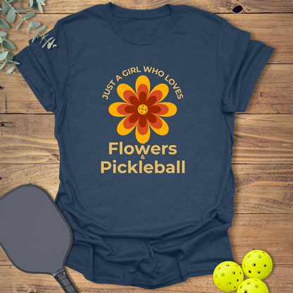 Flowers & Pickleball T-Shirt
