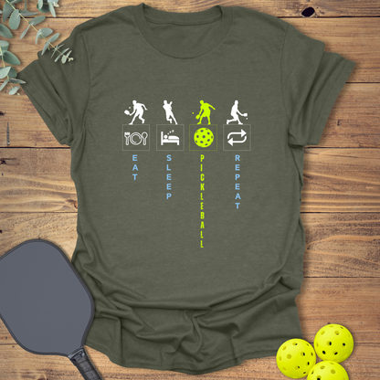 Eat Sleep Pickleball Repeat T-Shirt