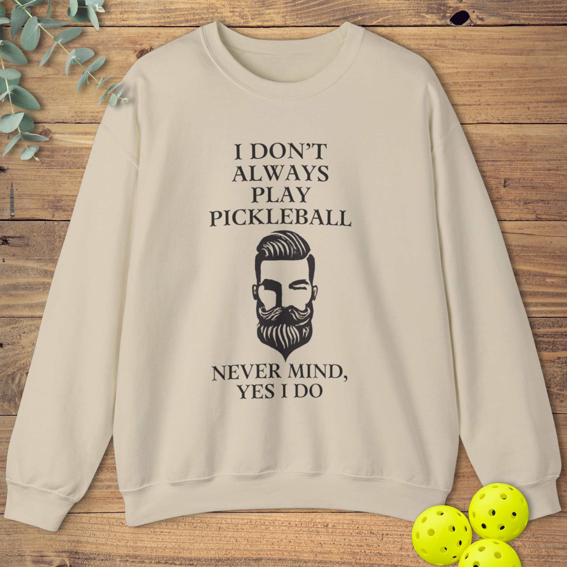 funny pickleball sweatshirt in beige