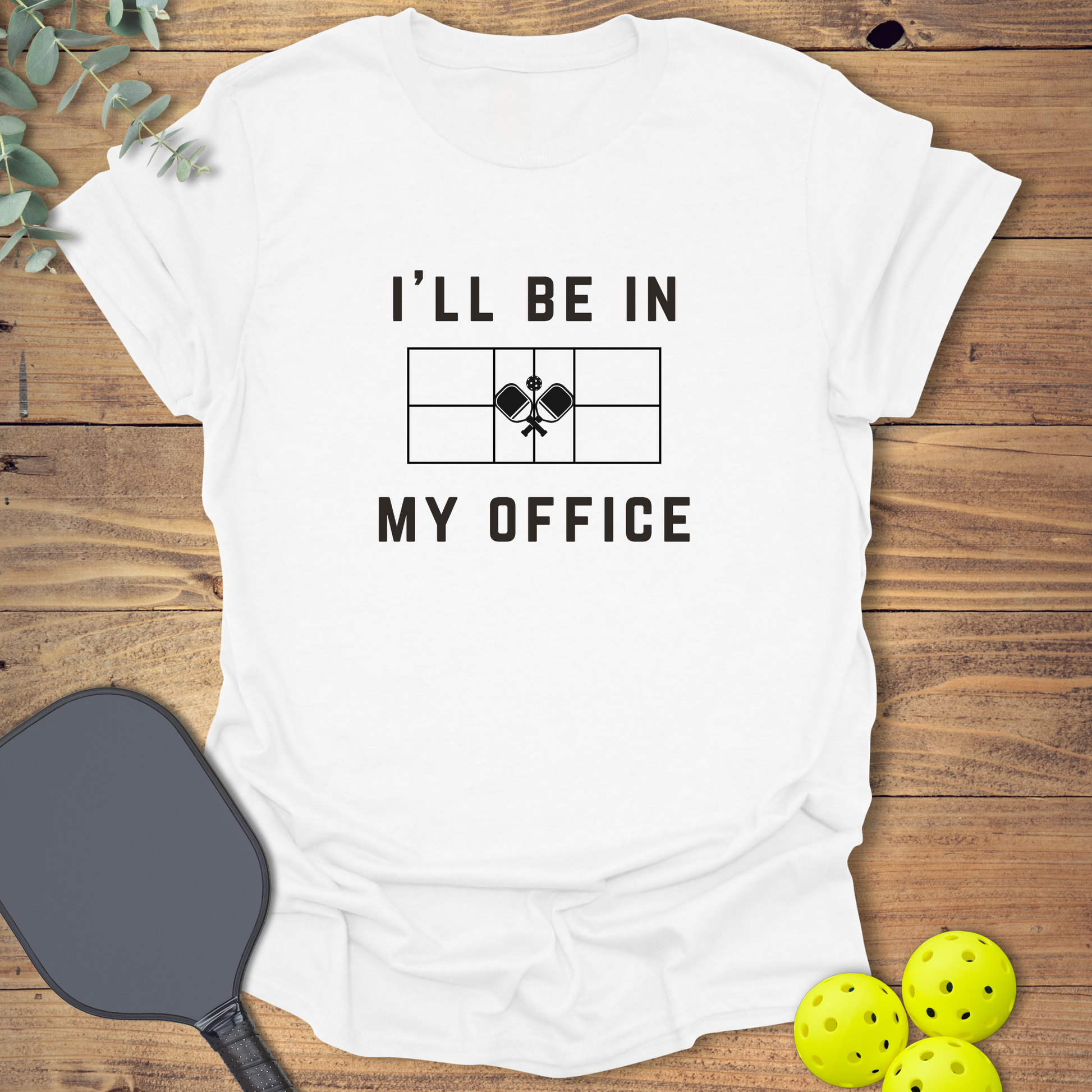 Funny pickleball t-shirt in white