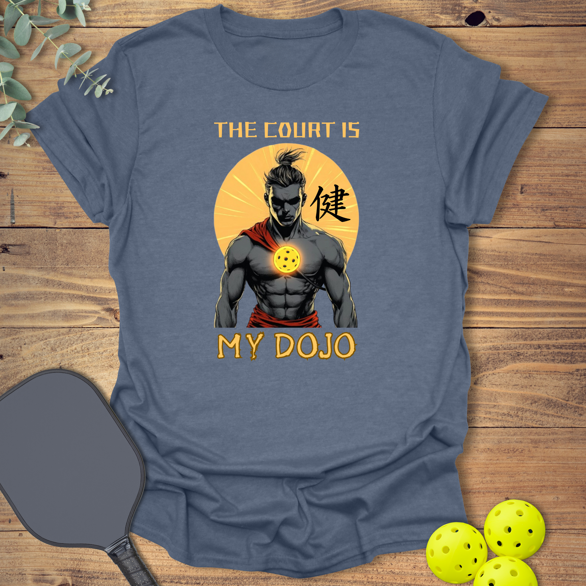 Fun Sensei Pickleball T-shirt in indigo blue