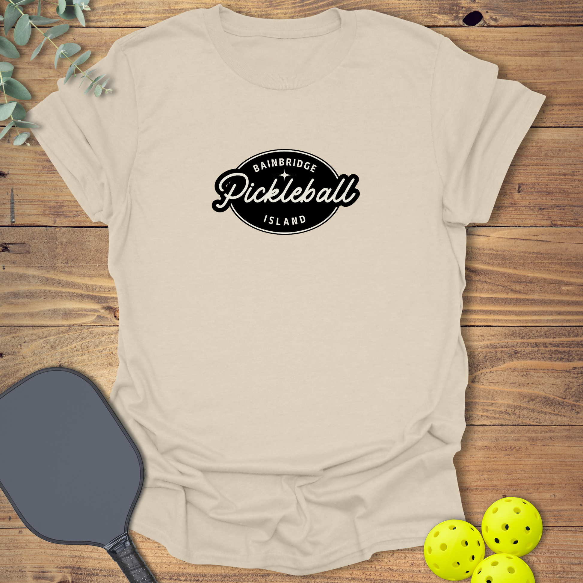 Bainbridge island pickleball t-shirt in natural