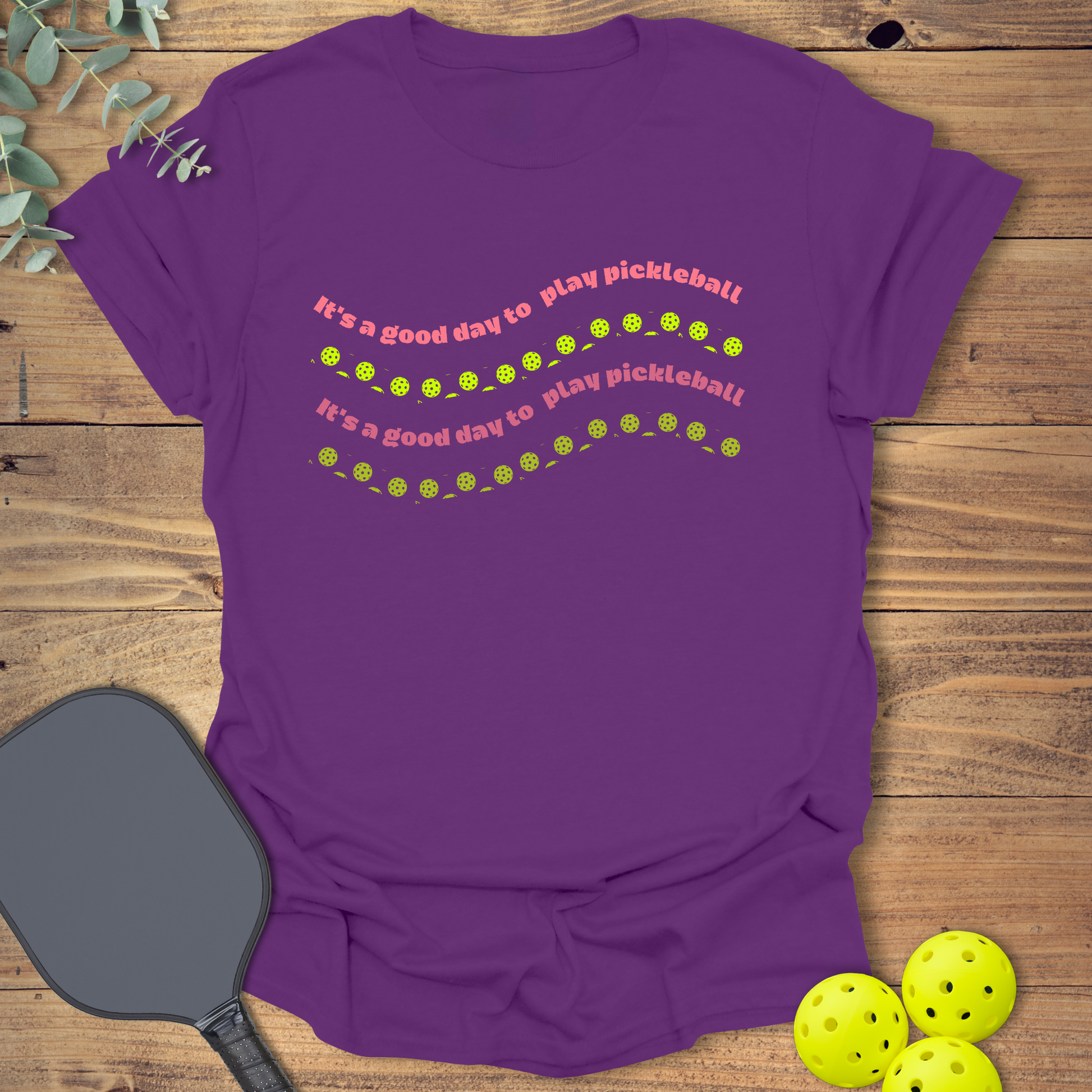 Fun Pickleball T-shirt in purple
