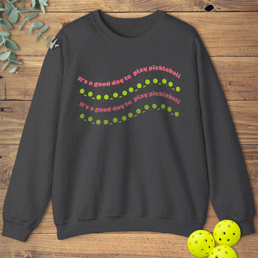 cute pickleball sweatshirt in dark grey