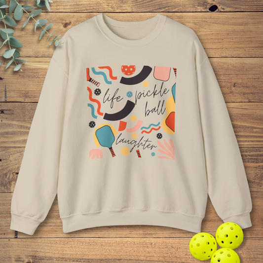 cute pickleball sweatshirt in tan